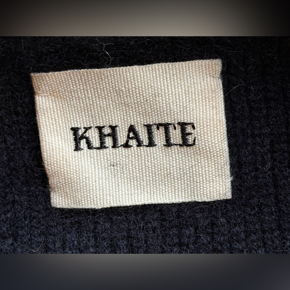 $2200 KHAITE Scarlet Cashmere Cardigan in Black - Size L - Picture 10 of 13